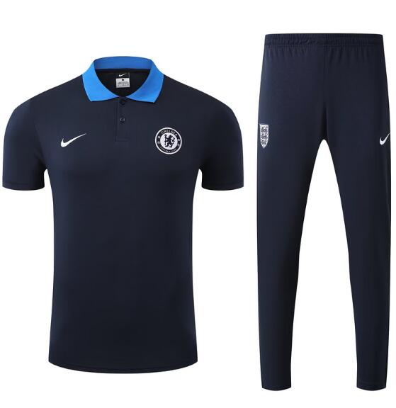 Chelsea 2025/26 Dark Blue Polo Suit (Shirt+Trouser)