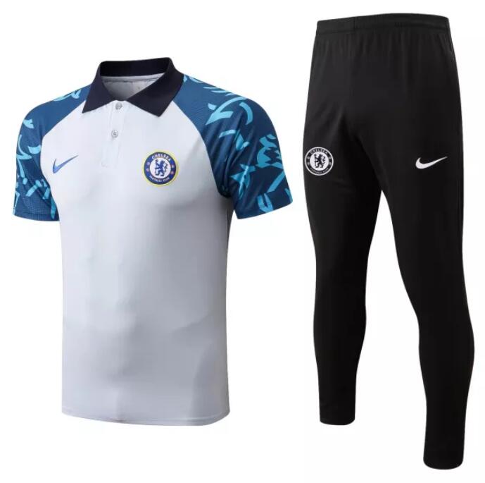 Chelsea 2022/23 White Polo Suit (Shirt+Trouser)