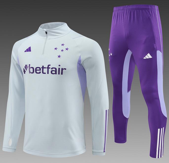 Cruzeiro 2023/24 Light Grey Training Suit (Sweatshirt+Trousers)