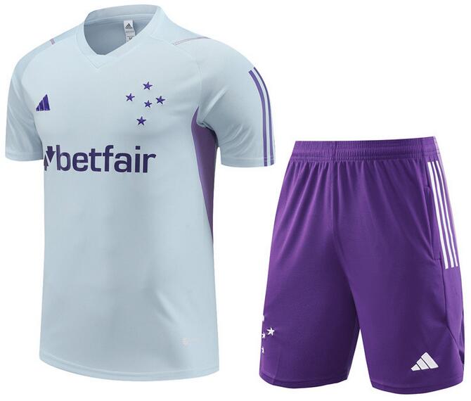 Cruzeiro 2023/24 Light Grey Training Uniforms (Shirt+Shorts)