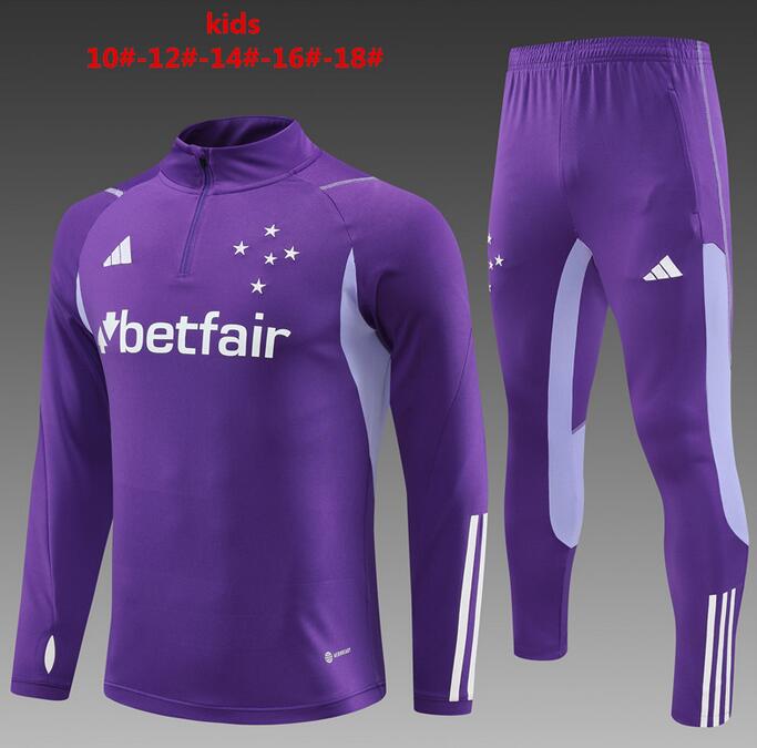 Kids Cruzeiro 2023/24 Purple Training Suits (Sweatshirt+Trouser)