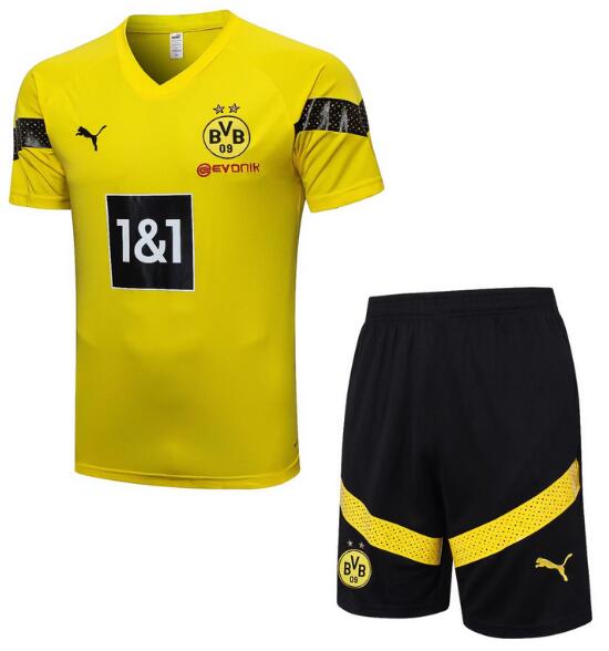Dortmund 2022/23 Yellow Training Uniforms (Shirt+Shorts)