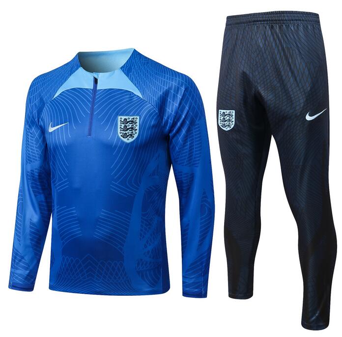 England 2022/23 Blue Drawing Training Suits (Sweatshirt+Trouser)