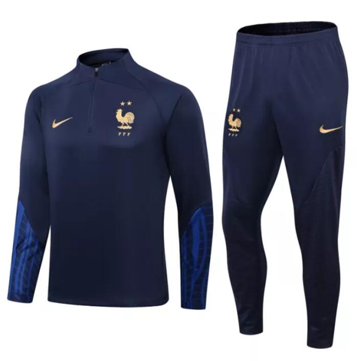 France 2022/23 Navy Training Suit (Sweatshirt+Trouser)