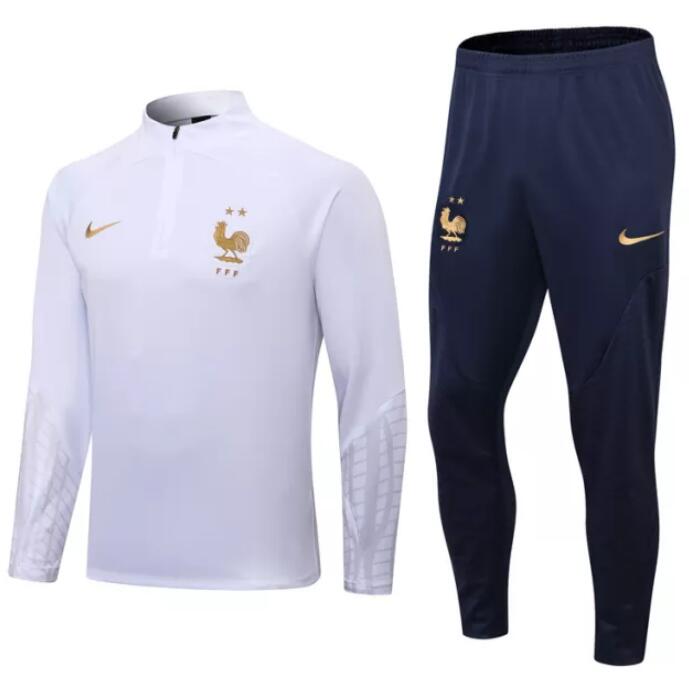 France 2022/23 White Training Suit (Sweatshirt+Trouser)