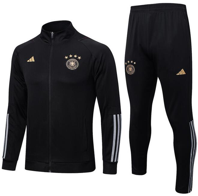 Germany 2022 World Cup Black Full Zipper Training Suit (Jacket+Trousers)