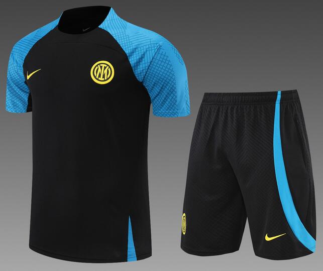 Inter Milan 2022/23 Black Training Uniforms (Shirt+Shorts)