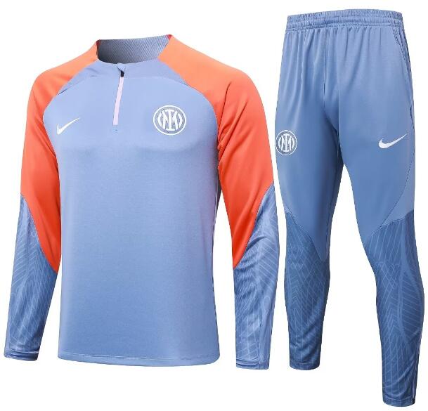 Inter Milan 2024/25 Blue Orange Training Suits (Sweatshirt+Trouser)