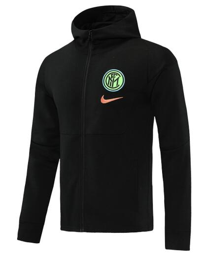 Inter Milan 2021 Black Training Hoodie Jacket