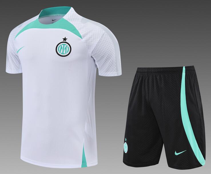 Inter Milan 2022/23 White Training Uniforms (Shirt+Shorts)