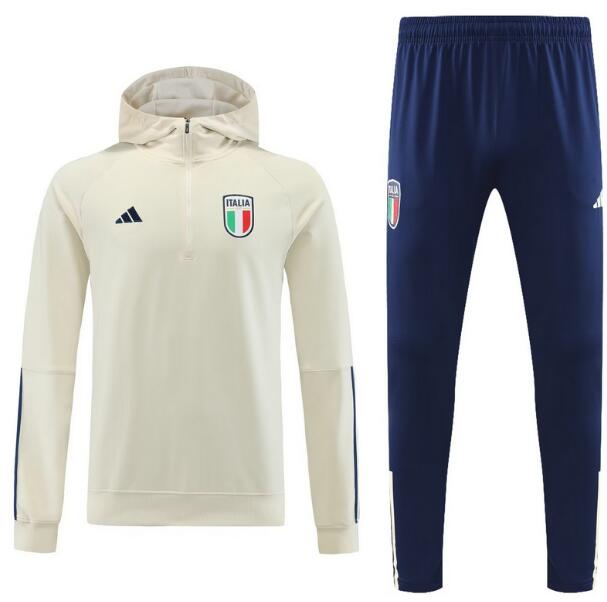 Italy 2023/24 Beige Training Suits (Hoodie Top+Trouser)