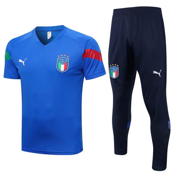 Italy 2022/23 Blue Training Suits (Shirt+Trousers)