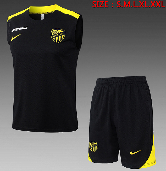 Ittihad FC 2025/26 Black Training Uniforms (Vest Shirt+Shorts)