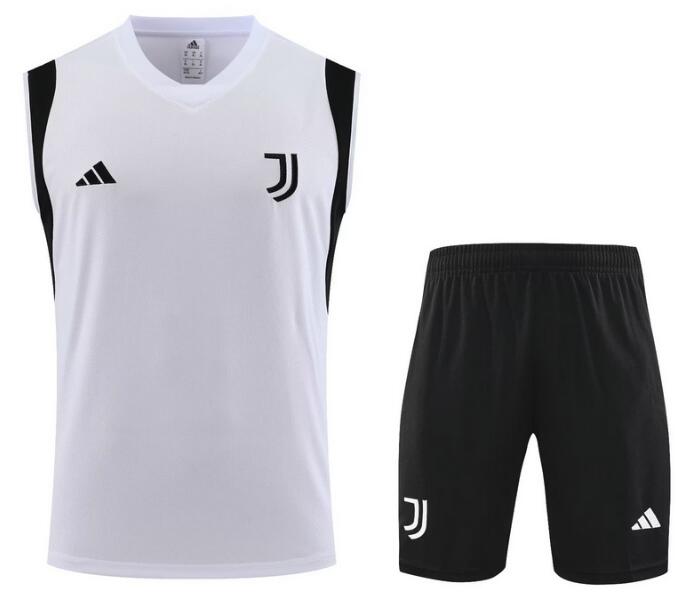 Juventus 2023/24 White Training Vest Uniforms (Shirt+Shorts)
