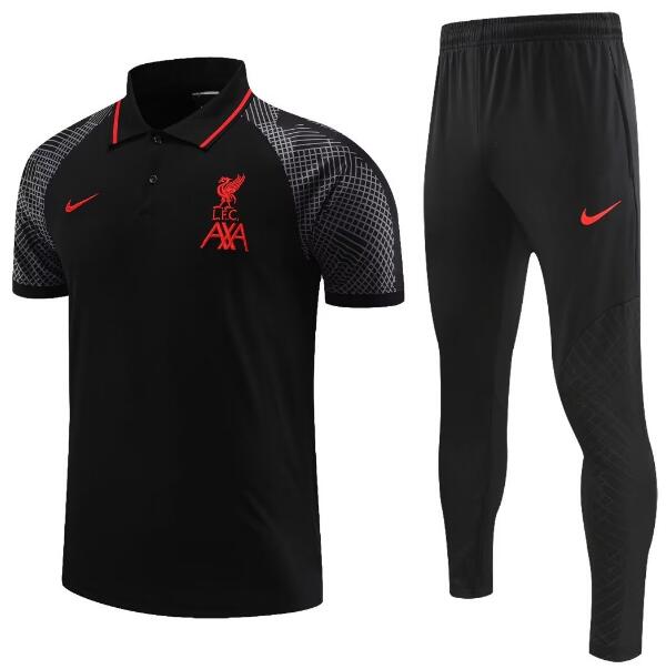 Liverpool 2022/23 Black Polo Suit (Shirt+Trouser)