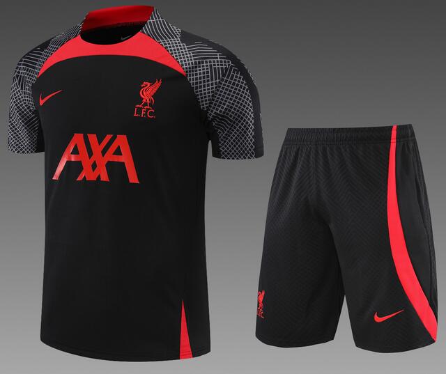 Liverpool 2022/23 Black Training Uniforms (Shirt+Shorts