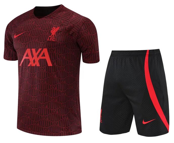 Liverpool 2022/23 Maroon Training Uniforms (Shirt+Shorts