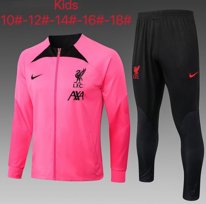 Kids Liverpool 2022/23 Pink Training Suits (Jacket+Trouser)