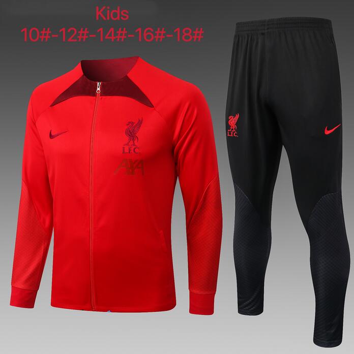 Kids Liverpool 2022/23 Red Training Suits (Jacket+Trouser)