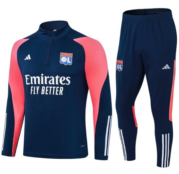 Lyon 2023/24 Navy Pink Training Suits (Sweatshirt+Trouser)