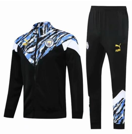 Manchester City 2021/22 Black Blue Training Suit (Jacket+Trousers)