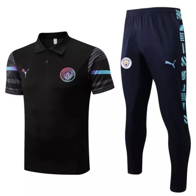 Manchester City 2022/23 Black Polo Suit (Shirt+Trouser)