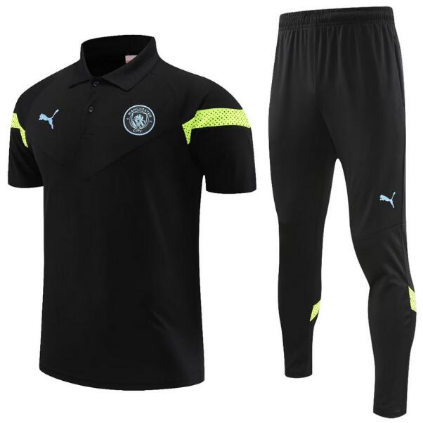 Manchester City 2022/23 Black Polo Suit (Shirt+Trouser)