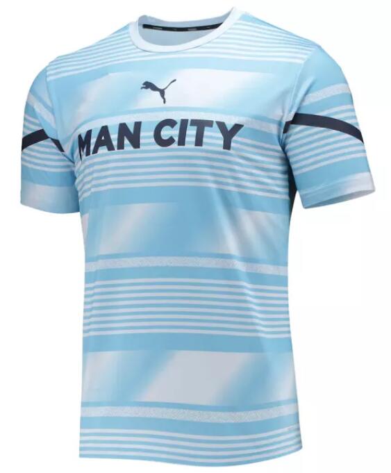 Manchester City 2022/23 Blue White Training Shirt