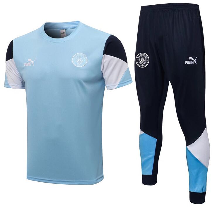 Manchester City 2021/22 Blue Training Suit (Shirt+Trouser)
