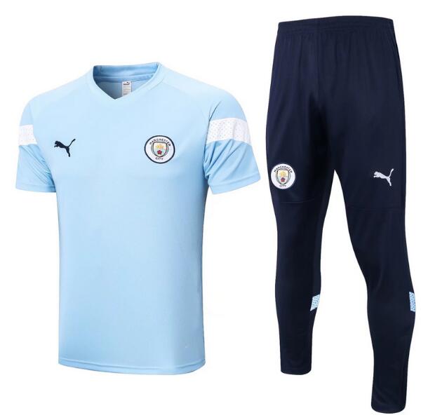 Manchester City 2022/23 Blue Training Suit (Shirt+Trouser)