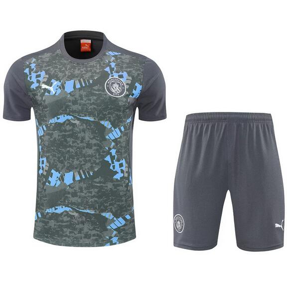 Manchester City 2025/26 Grey Training Uniforms (Shirt+Shorts)
