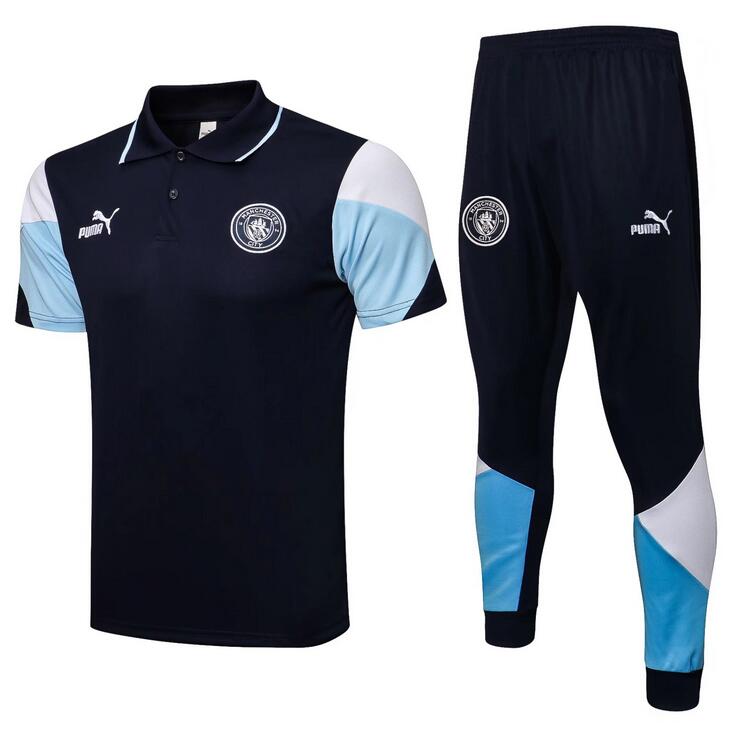 Manchester City 2021/22 Navy Polo Suit (Shirt+Trouser)