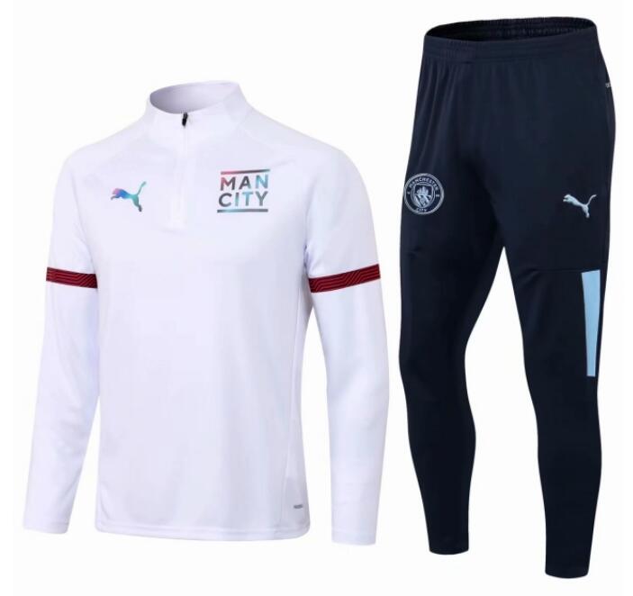 Manchester City 2021/22 White Training Suit (Sweatshirt+Trousers)
