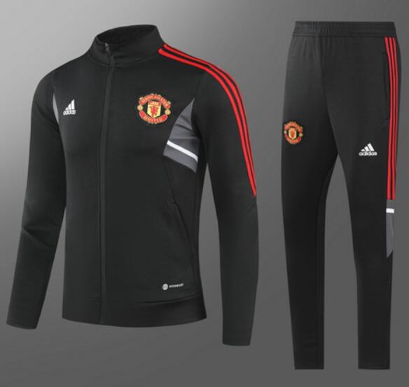 Manchester United 2022/23 Black Tracksuits (Jacket+Trouser)