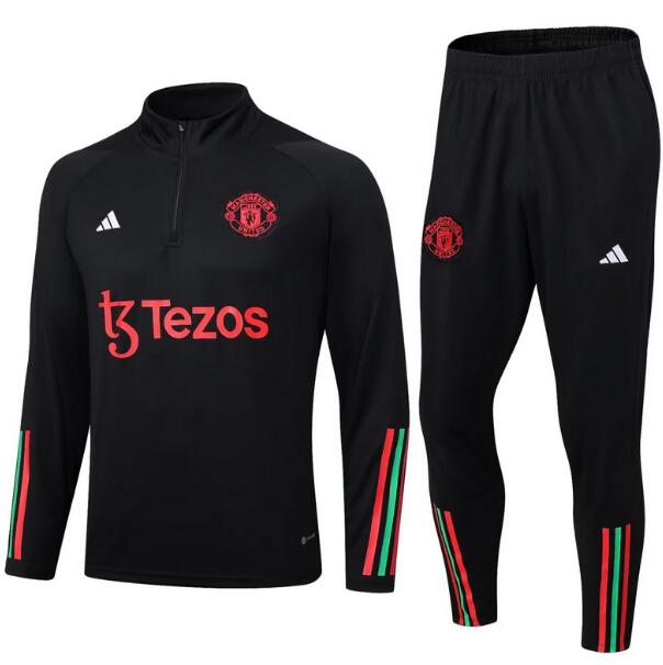 Manchester United 2023/24 Black Training Suit (Sweatshirt+Trouser)