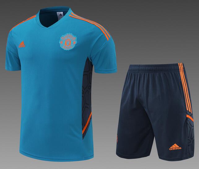 Manchester United 2022/23 Cyan Training Uniforms (Shirt+Shorts)