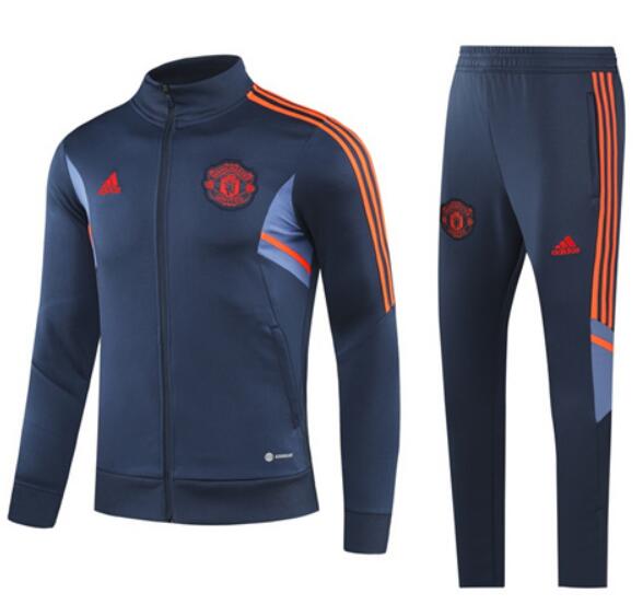 Kids Manchester United 2022/23 Dark Grey Tracksuits (Jacket+Trouser)