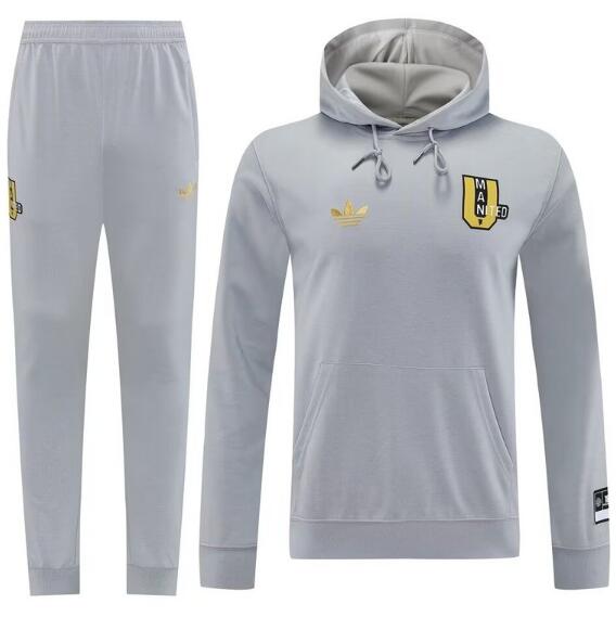 Manchester United 2025/26 Grey Training Suit (Hoodie+Trouser)