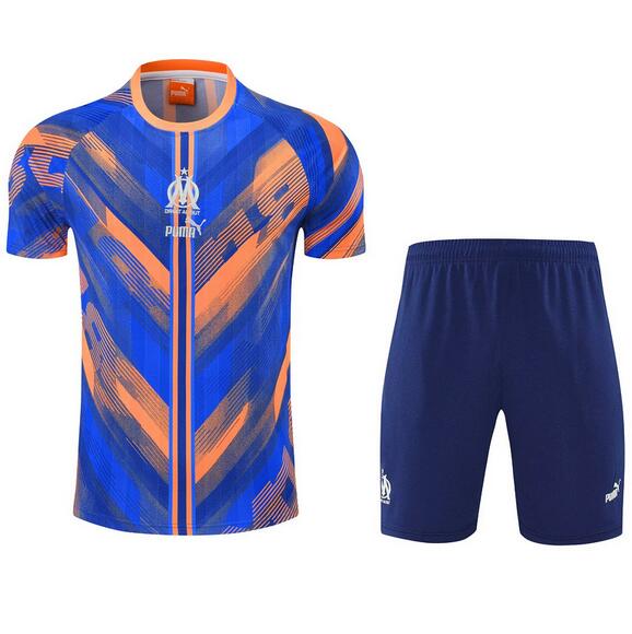 Marseilles 2025/26 Blue Orange Training Uniforms (Shirt+Shorts)