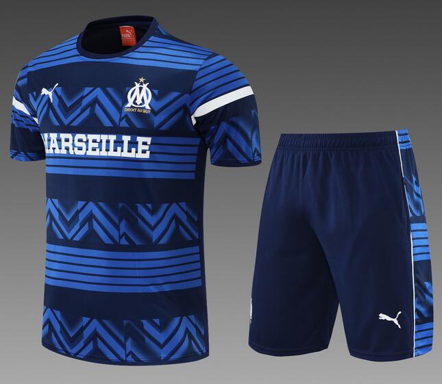 Marseilles 2022/23 Blue Training Uniforms (Shirt+Shorts)