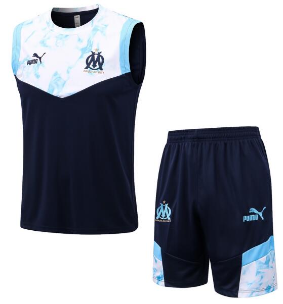 Marseilles 2022/23 Navy Training Vest Uniforms (Shirt+Shorts)
