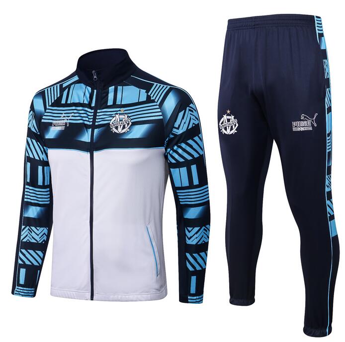 Marseilles 2022/23 White Blue Training Suits (Jacket+Trouser)