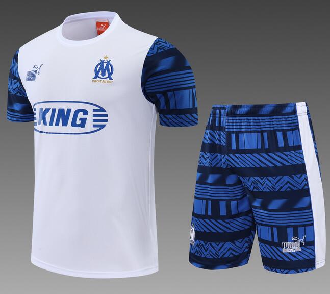Marseilles 2022/23 White Training Uniforms (Shirt+Shorts)