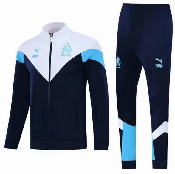 Marseilles 2021/22 White Navy Training Suit (Jacket+Trouser)