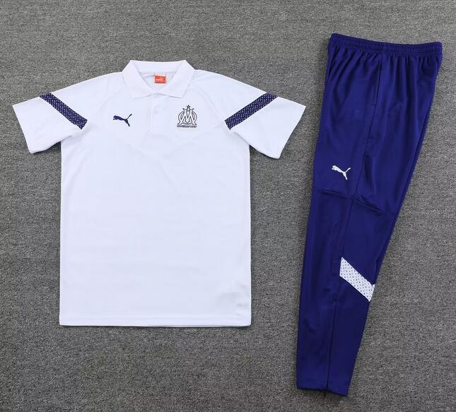 Marseilles 2022/23 White Polo Kits (Shirt+Trouser)