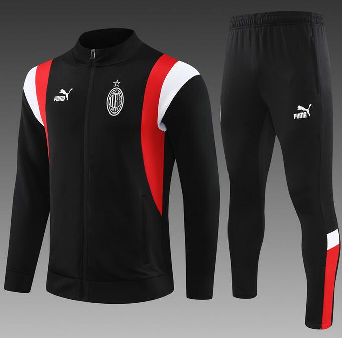 AC Milan 2023/24 Black Training Suit (Jacket+Trouser)