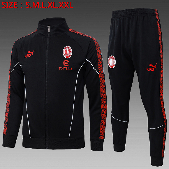 AC Milan 2025/26 Black Training Suit (Jacket+Trouser)