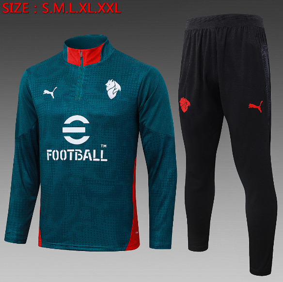 AC Milan 2025/26 Green Training Suit (Sweatshirt+Trouser)