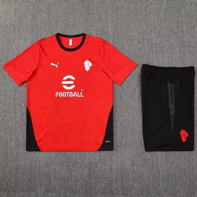AC Milan 2025/26 Red Black Training Uniforms (Shirt+Shorts)