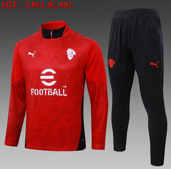 AC Milan 2025/26 Red Training Suit (Sweatshirt+Trouser)